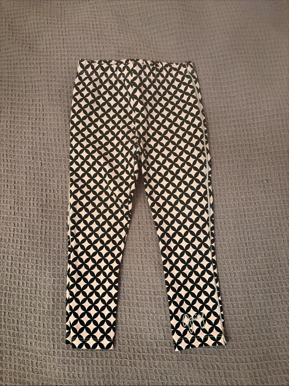 Black & Pink Juicy Geometric Print Leggings with Logo Leg